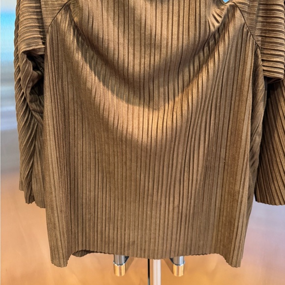 Chico's Rich Brown Pleated Blouse - Picture 2 of 10